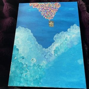 Handmade UP abstract canvas acrylic & oil painting original artwork